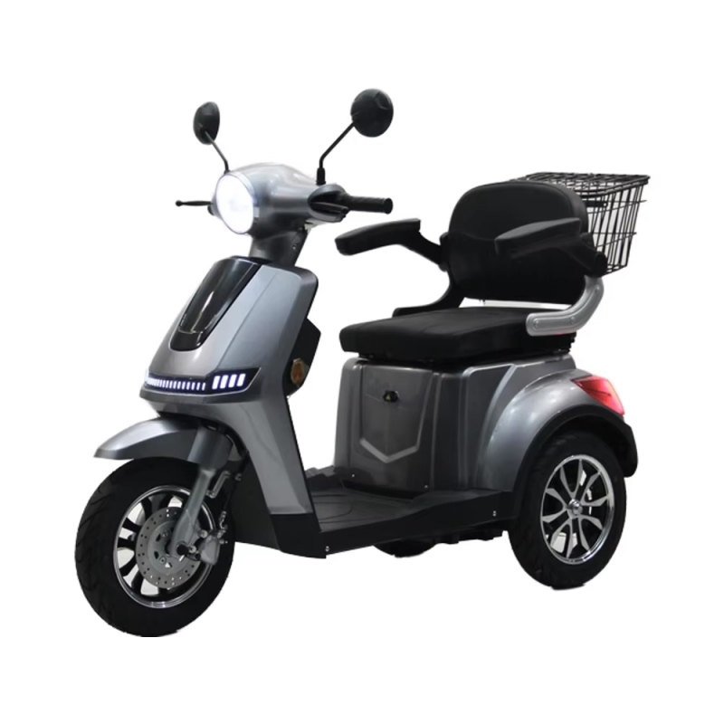 New Three-Wheeled Electric Scooter with Iron Basket