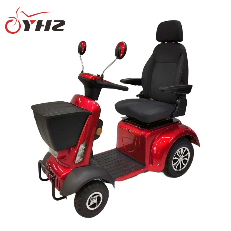 High Quality 500W 48V Elderly Adult Electric Bike 4-wheel E Scooter Single Seat with Basket