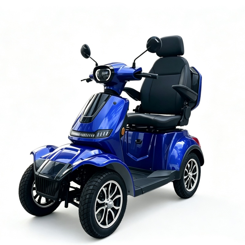 Stylish 4 Wheel Mobility Scooter 1000W 60V 10 Inch Tires Full LED Light Electromagnetic Brake